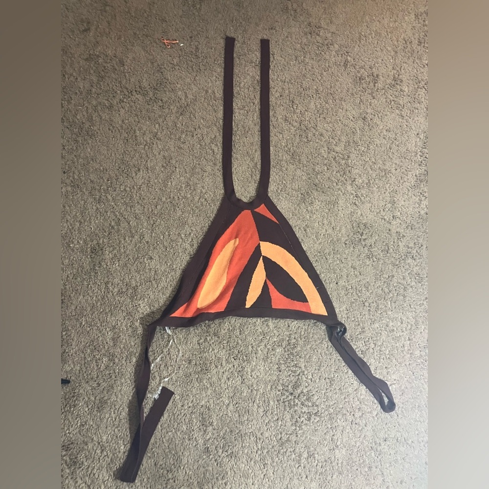 Stylish Brown and Orange Women's Tank Top